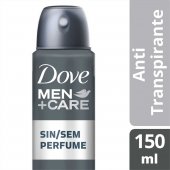 Desodorante Dove Men+Care Sem Perfume Aerossol Antitranspirante com 150ml