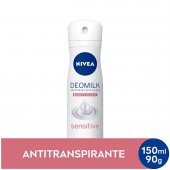 Desodorante Aerosol Antitranspirante Nivea Feminino Deomilk Beauty Elixir Sensitive com 150ml