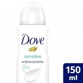 Desodorante Dove Sensitive Sem Perfume Aerossol Antitranspirante com 150ml