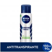 Desodorante Antitranspirante Aerosol Nivea Men Sensitive Protect 48h com 150ml