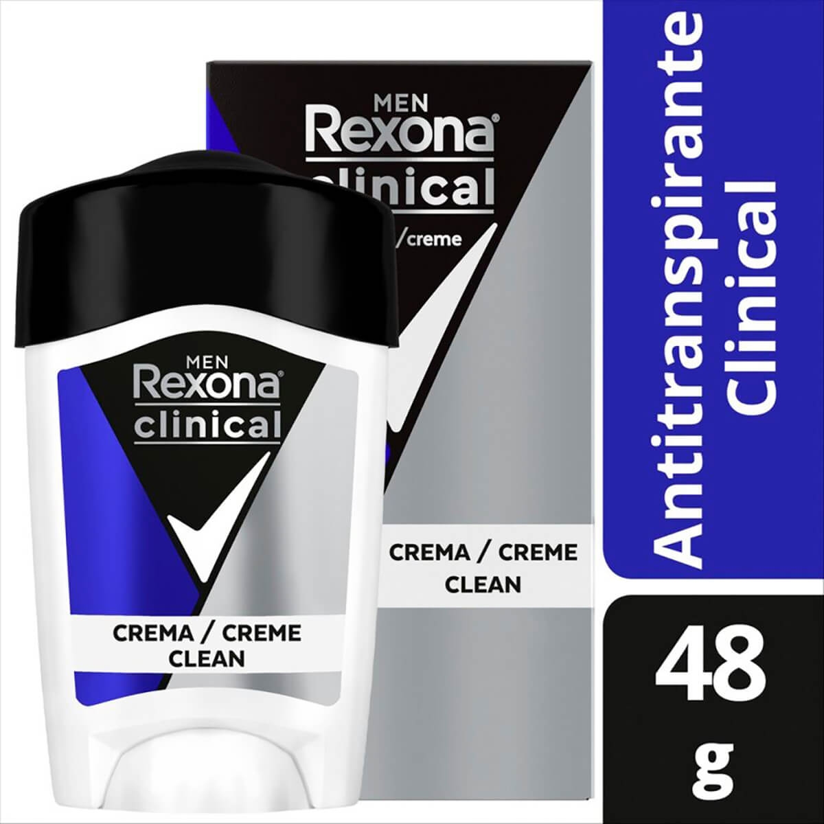 Desodorante Antitranspirante em Creme Rexona Men Clinical Masculino com 48g Menor preço em Desodorante Antitranspirante em Creme Rexona Men Clinical Masculino com 48g