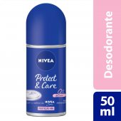 Desodorante Nivea Protect & Care Roll On Feminino Antitranspirante com 50ml
