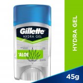Desodorante Antitranspirante Hydra Gel Gillette Aloe Aplicação Transparente Masculino com 45g