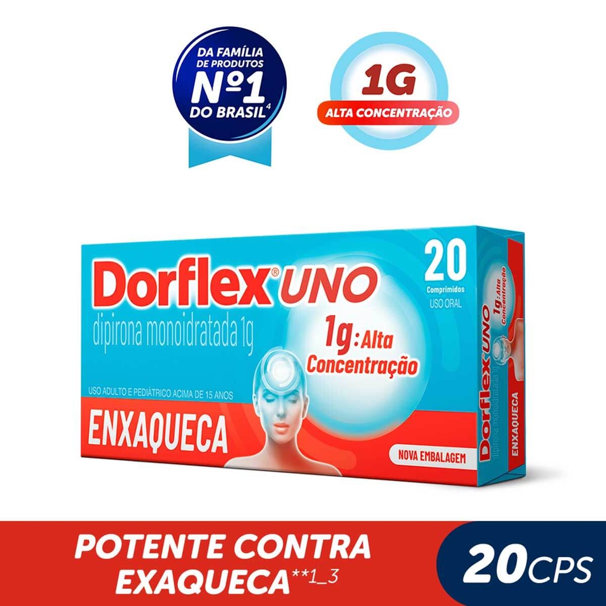 Dorflex Uno Dipirona Monoidratada 1g 20 comprimidos