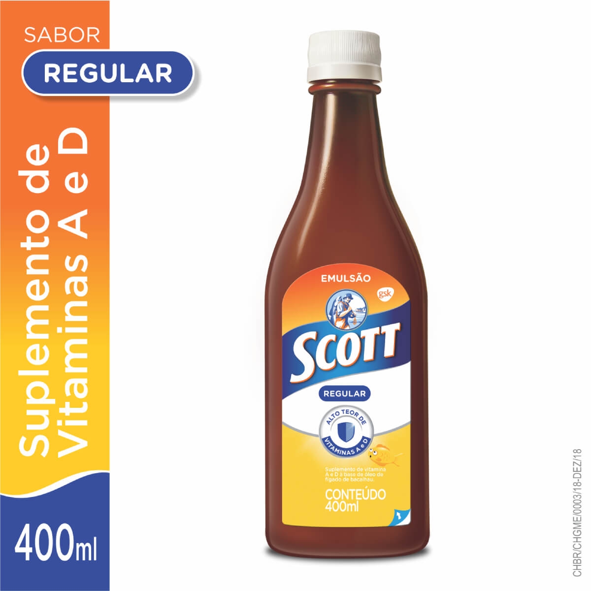 Suplemento de Vitaminas A e D Emulsão Scott Tradicional com 400ml Menor preço em Suplemento de Vitaminas A e D Emulsão Scott Tradicional com 400ml