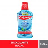 PLAX ENXAGUANTE BUCAL SOFT MINT S/ ALCOOL LEVE 500 PAGUE 350