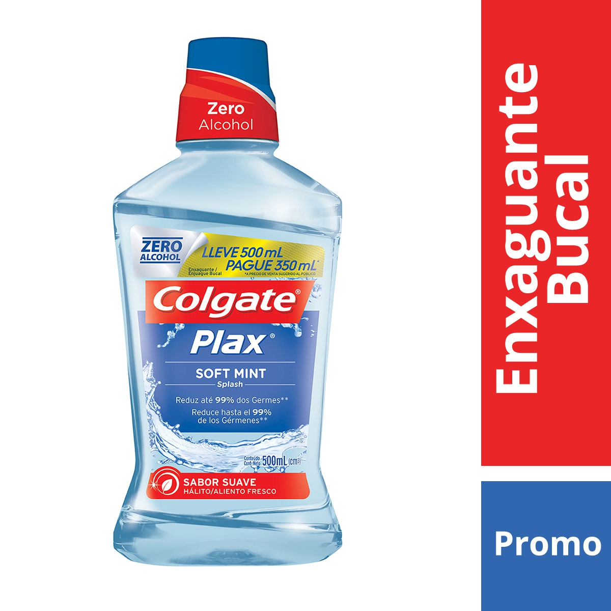 Enxaguante Antisséptico Bucal Colgate Plax Soft Mint com 500ml Menor preço em Enxaguante Antisséptico Bucal Colgate Plax Soft Mint com 500ml