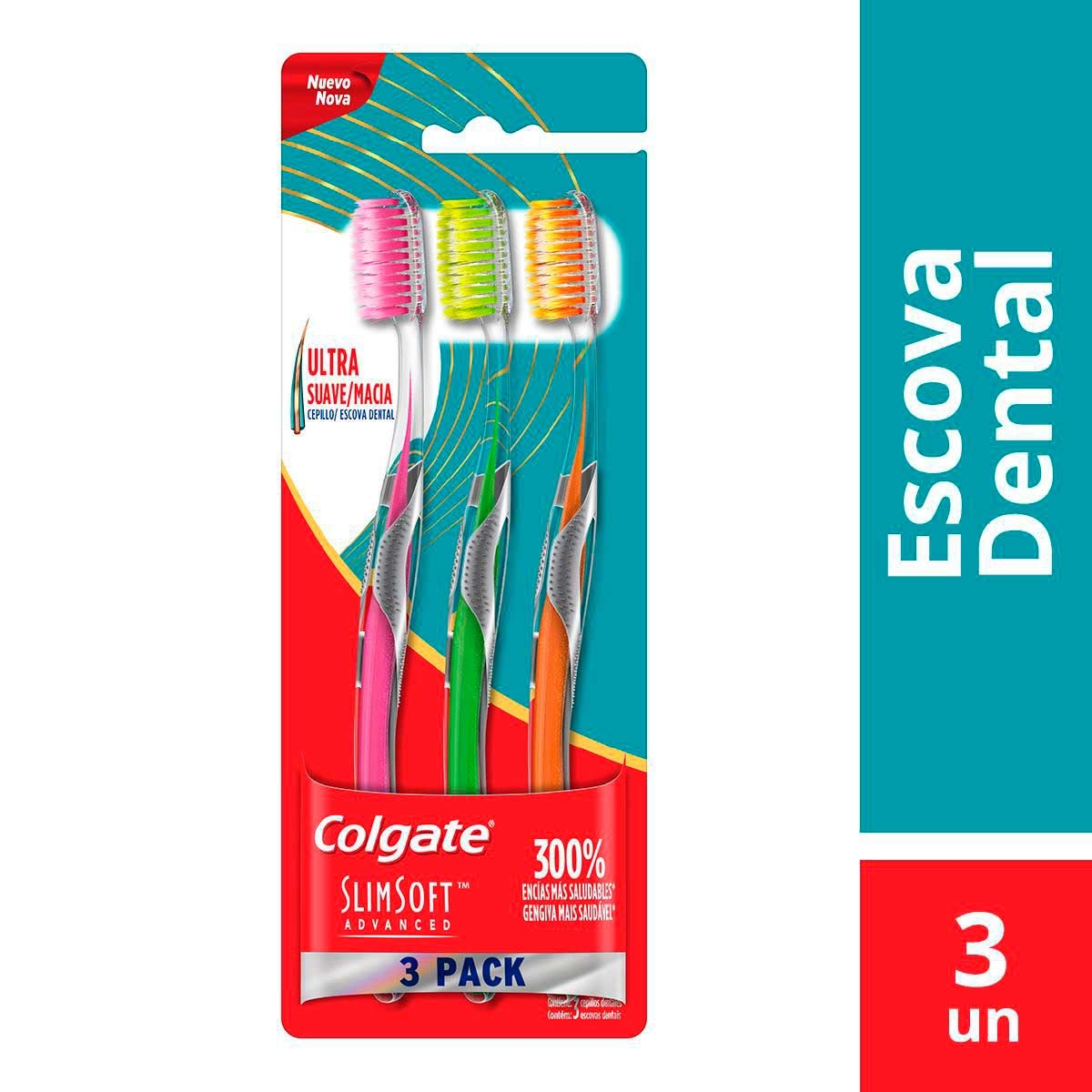 COLGATE KIT ESCOVA DENTAL SLIM SOFT ADVANCED 3 PACK Menor preço em COLGATE KIT ESCOVA DENTAL SLIM SOFT ADVANCED 3 PACK