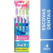 Escova de Dente Oral-B Indicator Color Collection com 4 unidades