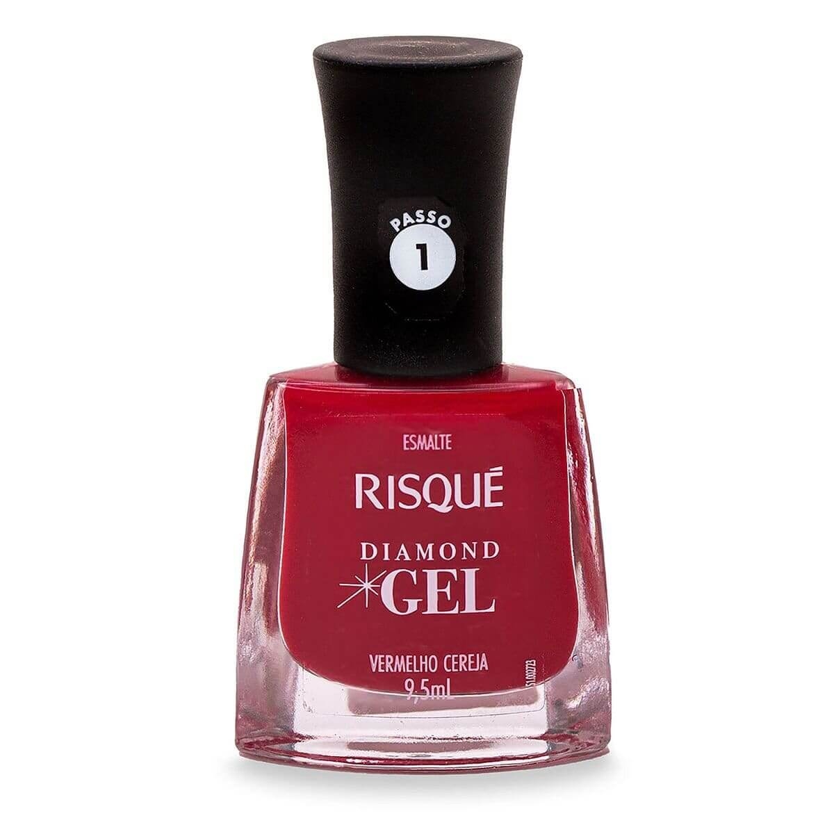 Esmalte Risqué Diamond Gel Vermelho Cereja Hipoalergênico com 9,5ml Menor preço em Esmalte Risqué Diamond Gel Vermelho Cereja Hipoalergênico com 9,5ml