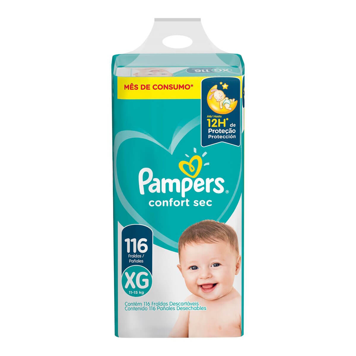 Fralda Pampers Confort Sec XG - 116 Unidades Menor preço em Fralda Pampers Confort Sec XG - 116 Unidades