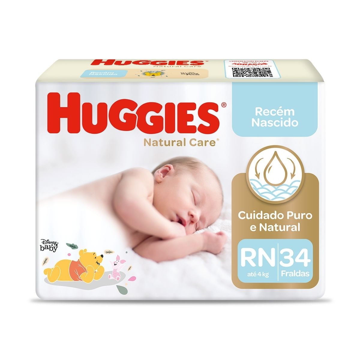 Fralda Huggies Natural Care RN - 34 Unidades