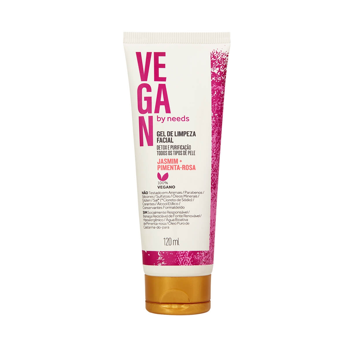 Gel de Limpeza Facial Vegan by Needs Jasmim e Pimenta Rosa 120ml