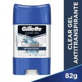 Desodorante Antitranspirante Clear Gel Gillette Antibacteriano Masculino com 82g