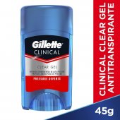 Desodorante Antitranspirante Clear Gel Gillette Clinical Pressure Defense Masculino com 45g