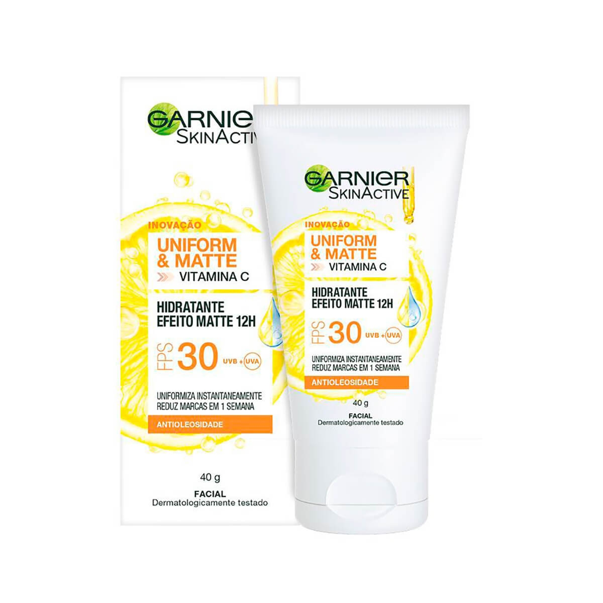 Hidratante Facial Garnier SkinActive Uniform e Matte Vitamina C FPS 30 com 40g 40g