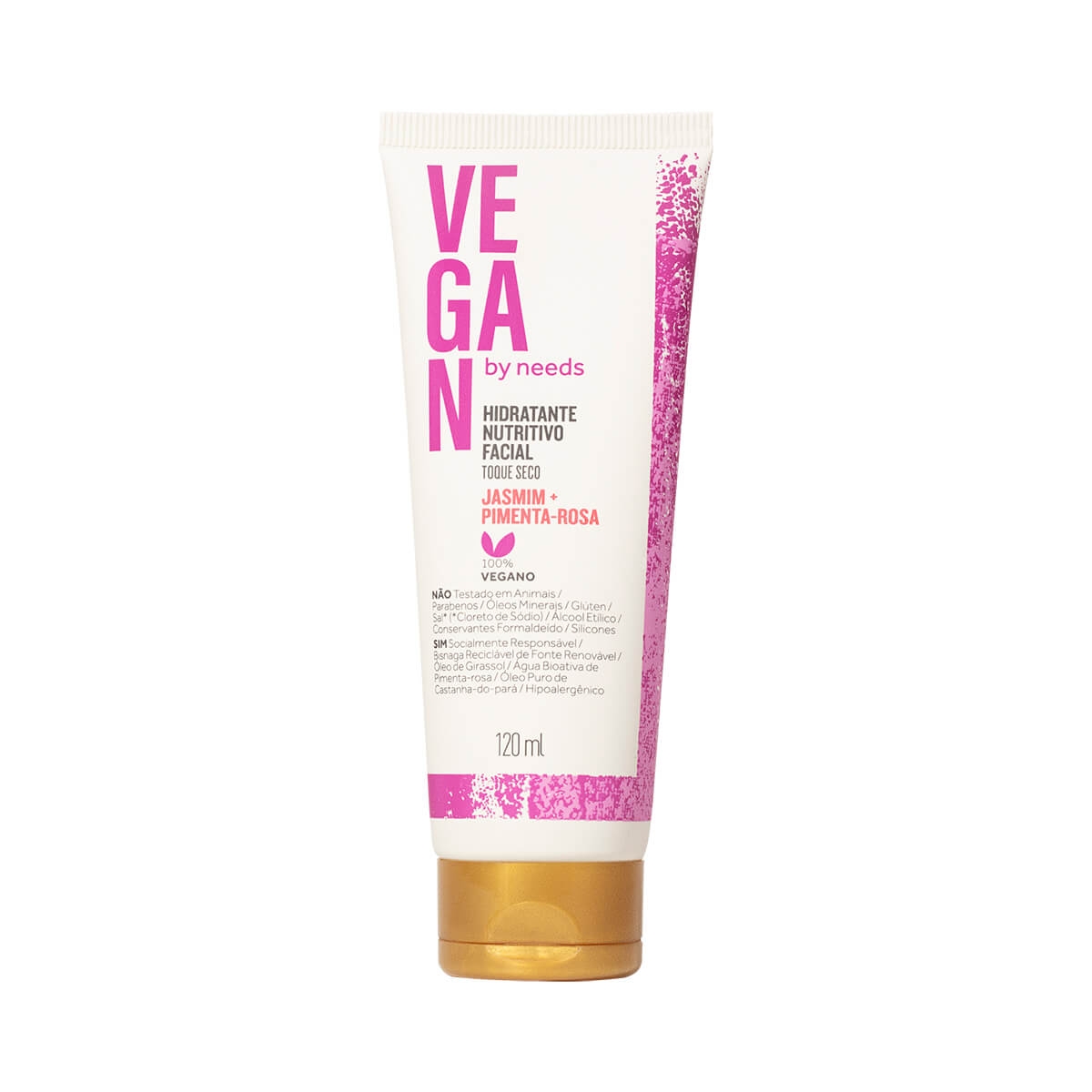 Hidratante Facial Toque Seco Vegan By Needs Jasmin e Pimenta Rosa com 120ml 120ml