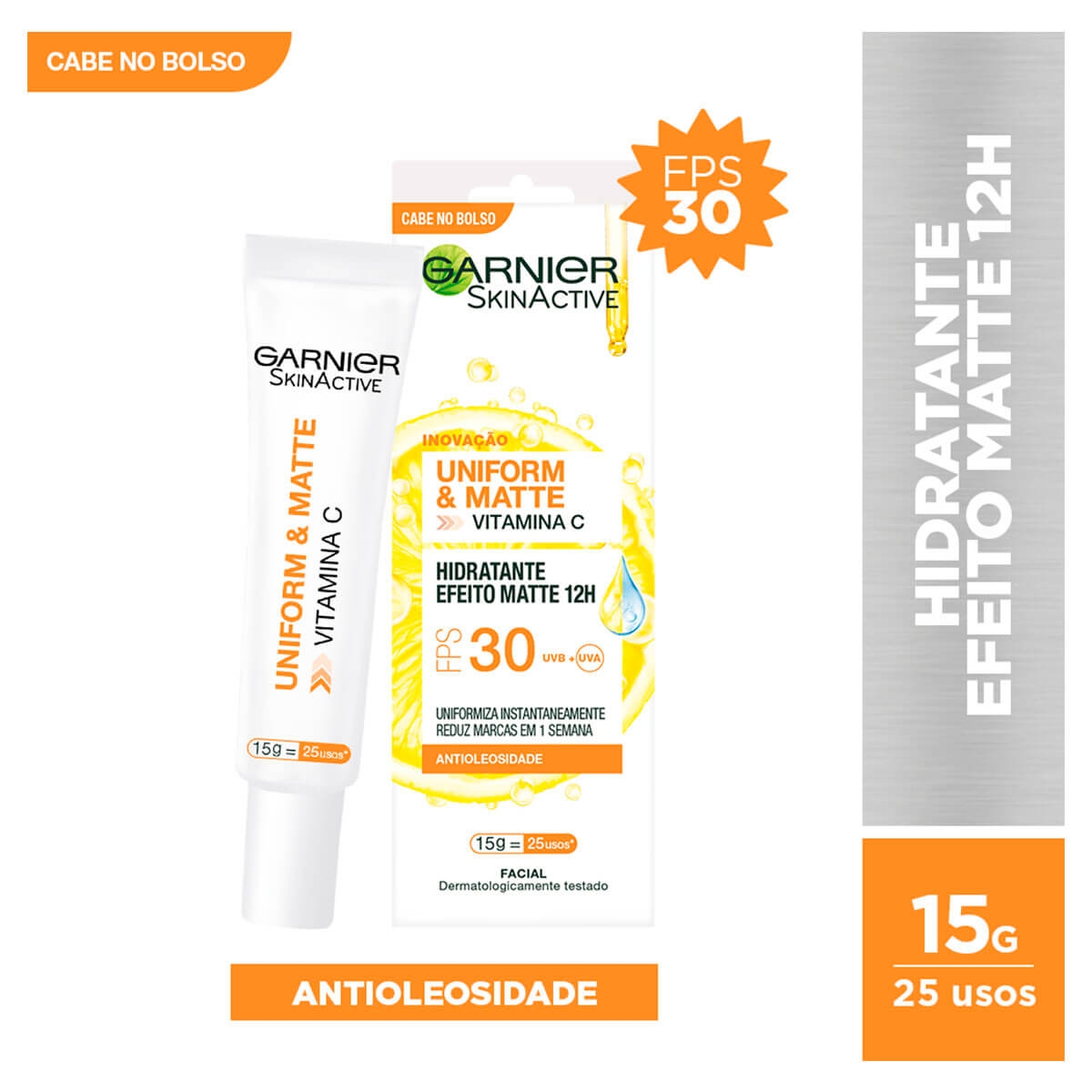 GARNIER SKINACTIVE UNIFORM & MATTE VITAMINA C HIDRATANTE FACIAL EFEITO MATTE 12H FPS 30 15G Menor preço em GARNIER SKINACTIVE UNIFORM & MATTE VITAMINA C HIDRATANTE FACIAL EFEITO MATTE 12H FPS 30 15G