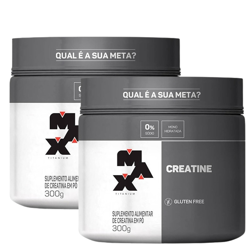 KIT 2X CREATINA MAX TITANIUM 300G 100% PURA MONOHIDRATADA CREATINE Menor preço em KIT 2X CREATINA MAX TITANIUM 300G 100% PURA MONOHIDRATADA CREATINE