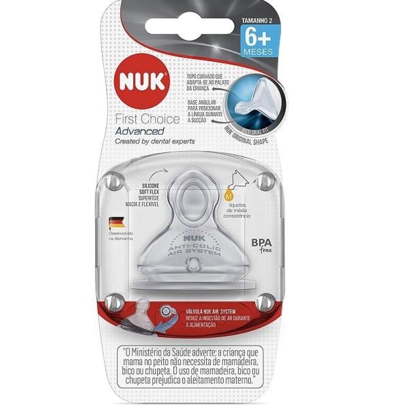 BICO DE SILICONE FC ADVANCED MEDIA CONSISTENCIA S2 NUK PA7007-2U Menor preço em BICO DE SILICONE FC ADVANCED MEDIA CONSISTENCIA S2 NUK PA7007-2U