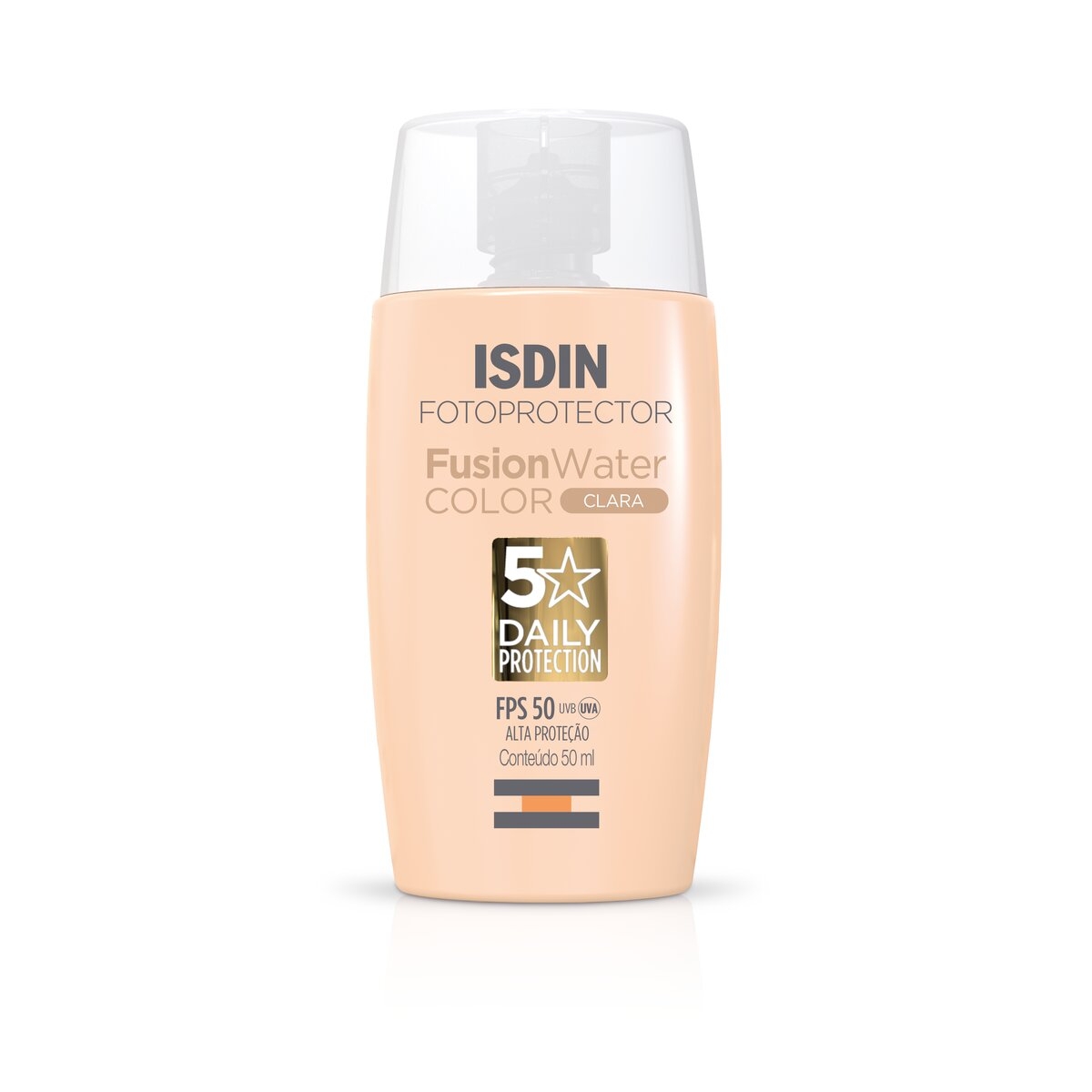 Protetor Solar Facial Isdin Fusion Water Color Cor Clara FPS 50 50ml