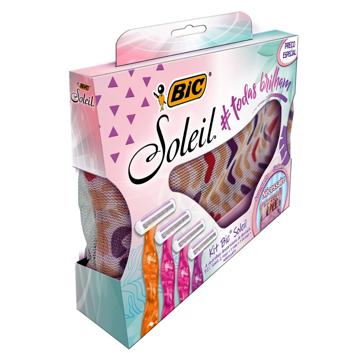 Pack Bic Soleil com 4 Aparelhos de Depilação + Grátis Necessaire | Drogasil