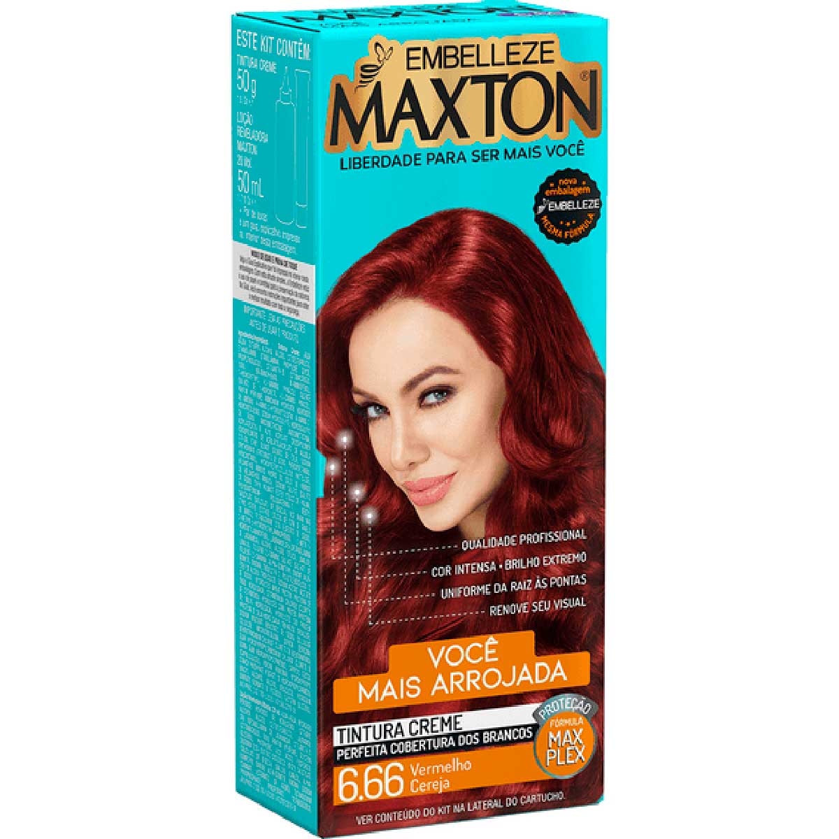 Kit Coloração Maxton Vermelho Cereja 6.66 com 1 unidade Menor preço em Kit Coloração Maxton Vermelho Cereja 6.66 com 1 unidade