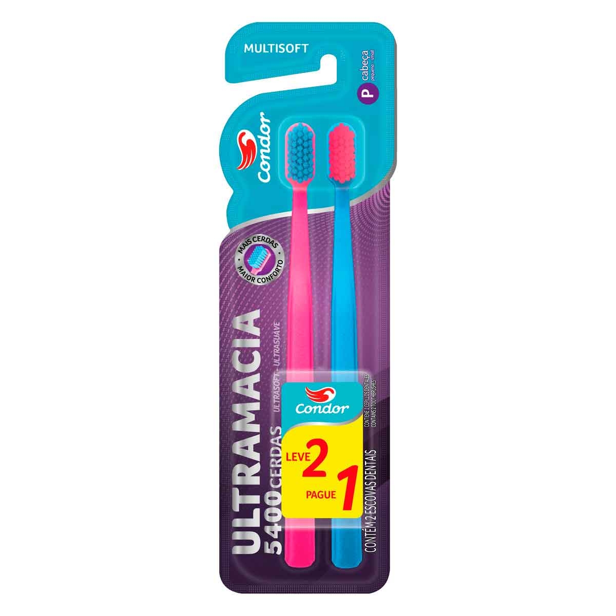 Kit Escova de Dente Condor Multisoft 2 unidades