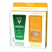 VICHY CAPITAL SOLEIL PURIFY MEDIA FPS70 40G + GEL DE LIMPEZA NORMADERM 40G