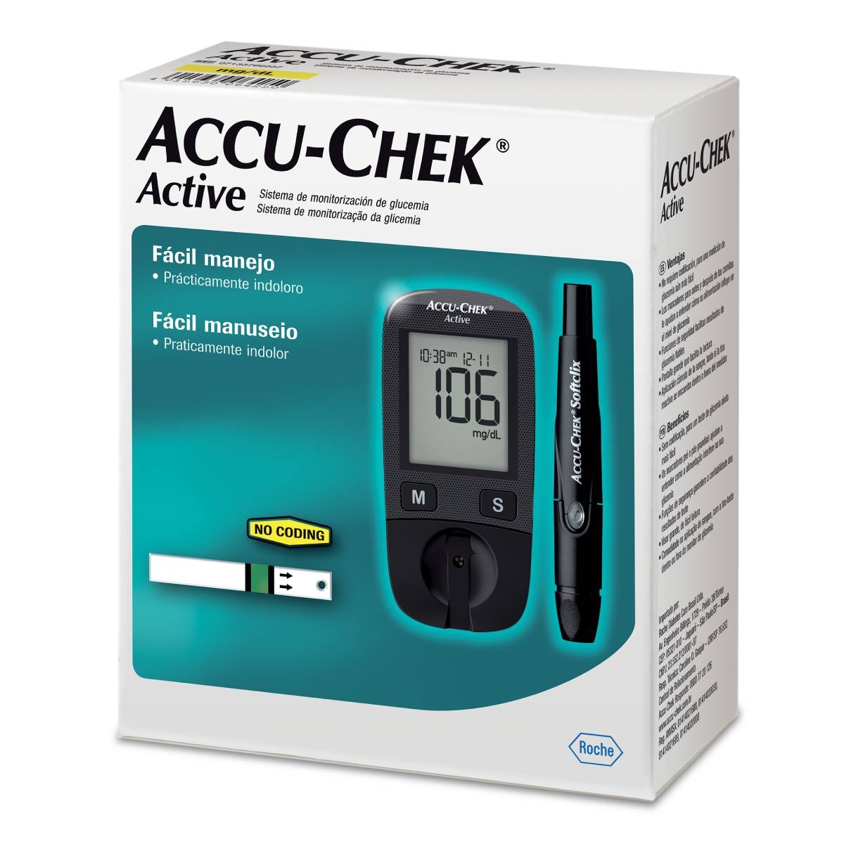 Kit para Controle de Glicemia Accu-Chek Active com 1 monitor + 10 tiras-teste + 1 lancetador Menor preço em Kit para Controle de Glicemia Accu-Chek Active com 1 monitor + 10 tiras-teste + 1 lancetador