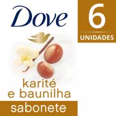 Kit Sabonete em Barra Dove Karité e Baunilha com 6 unidades de 90g cada