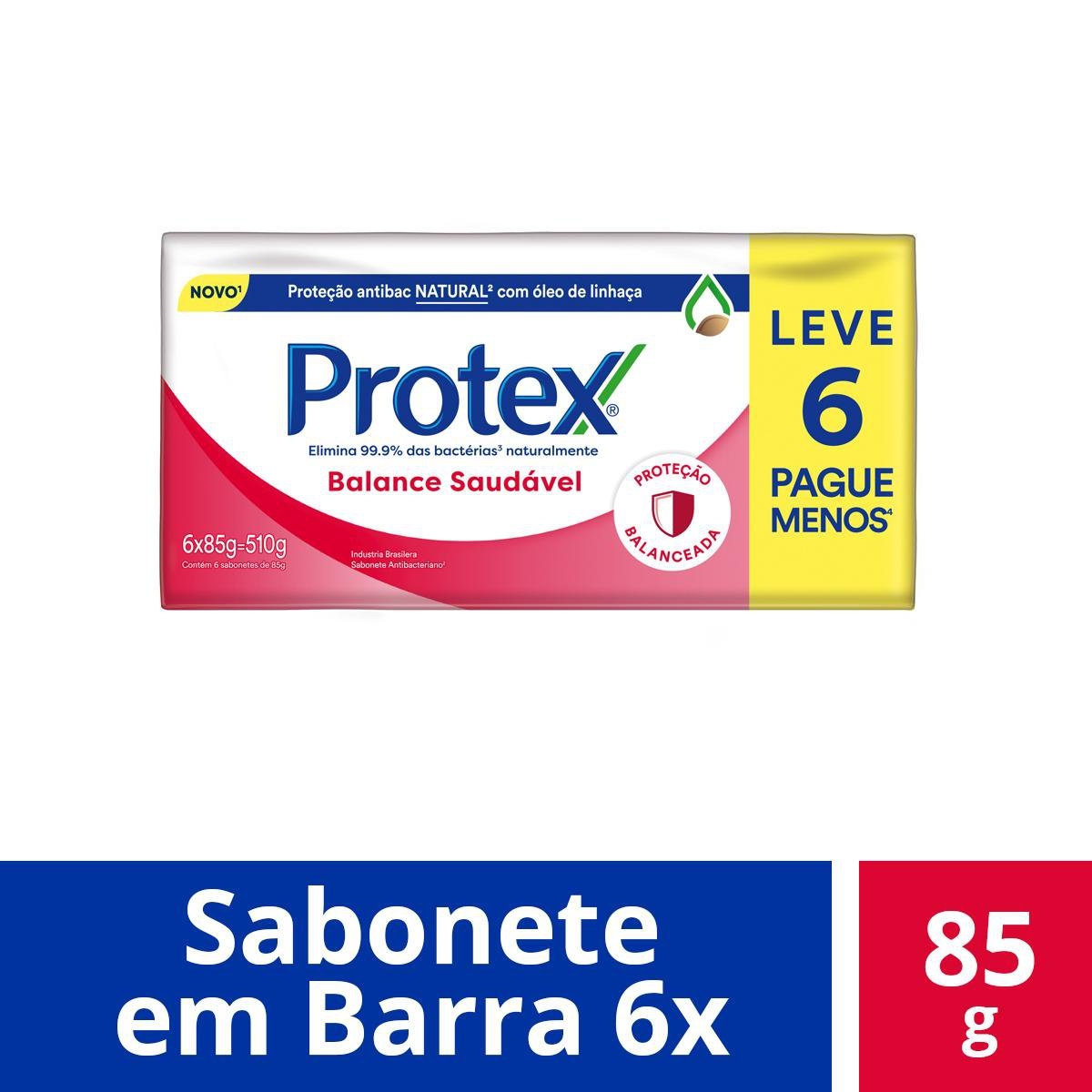 Kit Sabonete em Barra Protex Balance Saudável com 6 unidades de 85g cada