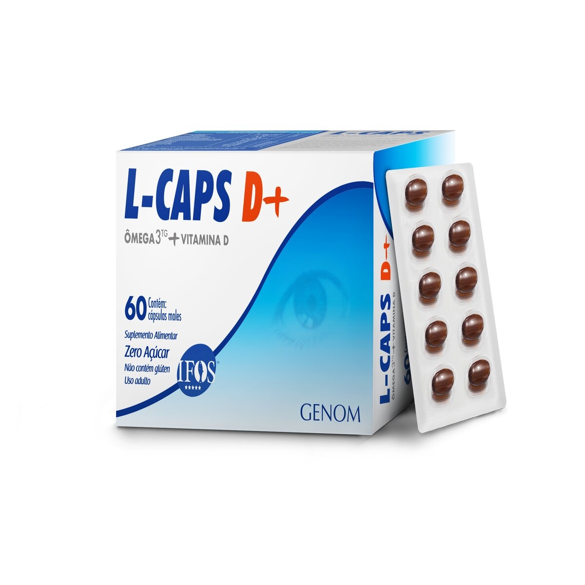 Suplemento Alimentar L-Caps D+ Genom - 60 Cápsulas