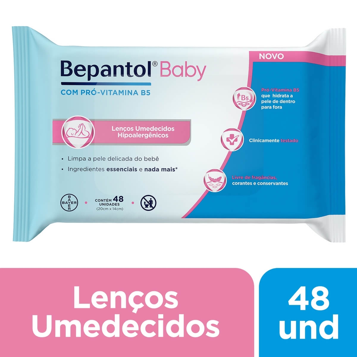 Lenço Umedecido Bepantol Baby com 48 unidades