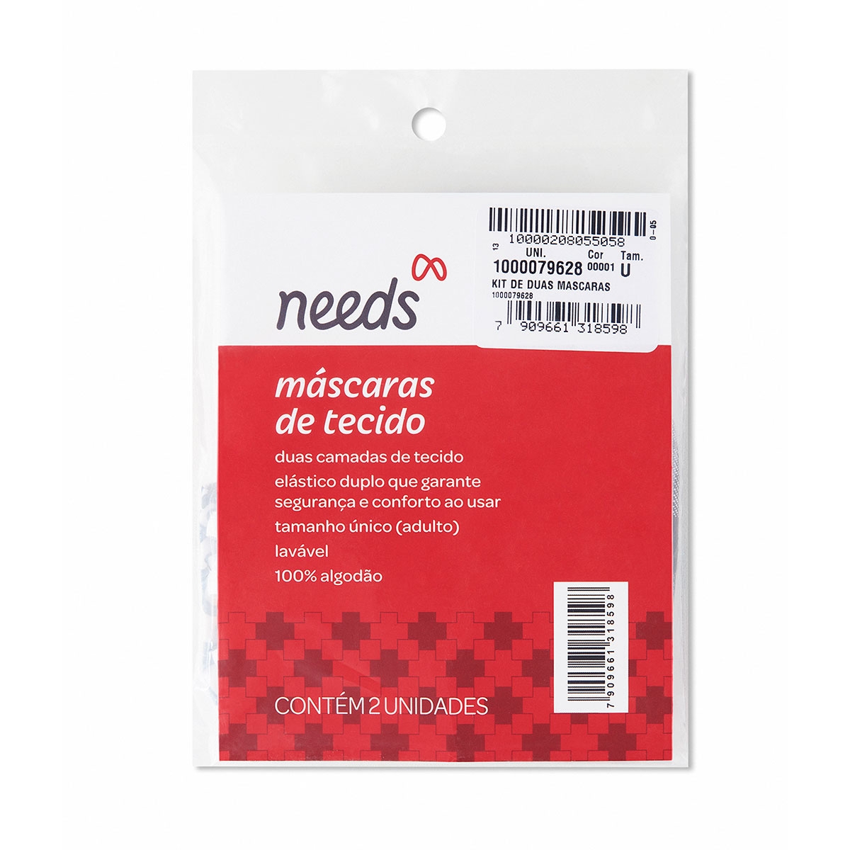 Máscara de Proteção Facial de Tecido Needs com 2 unidades Menor preço em Máscara de Proteção Facial de Tecido Needs com 2 unidades