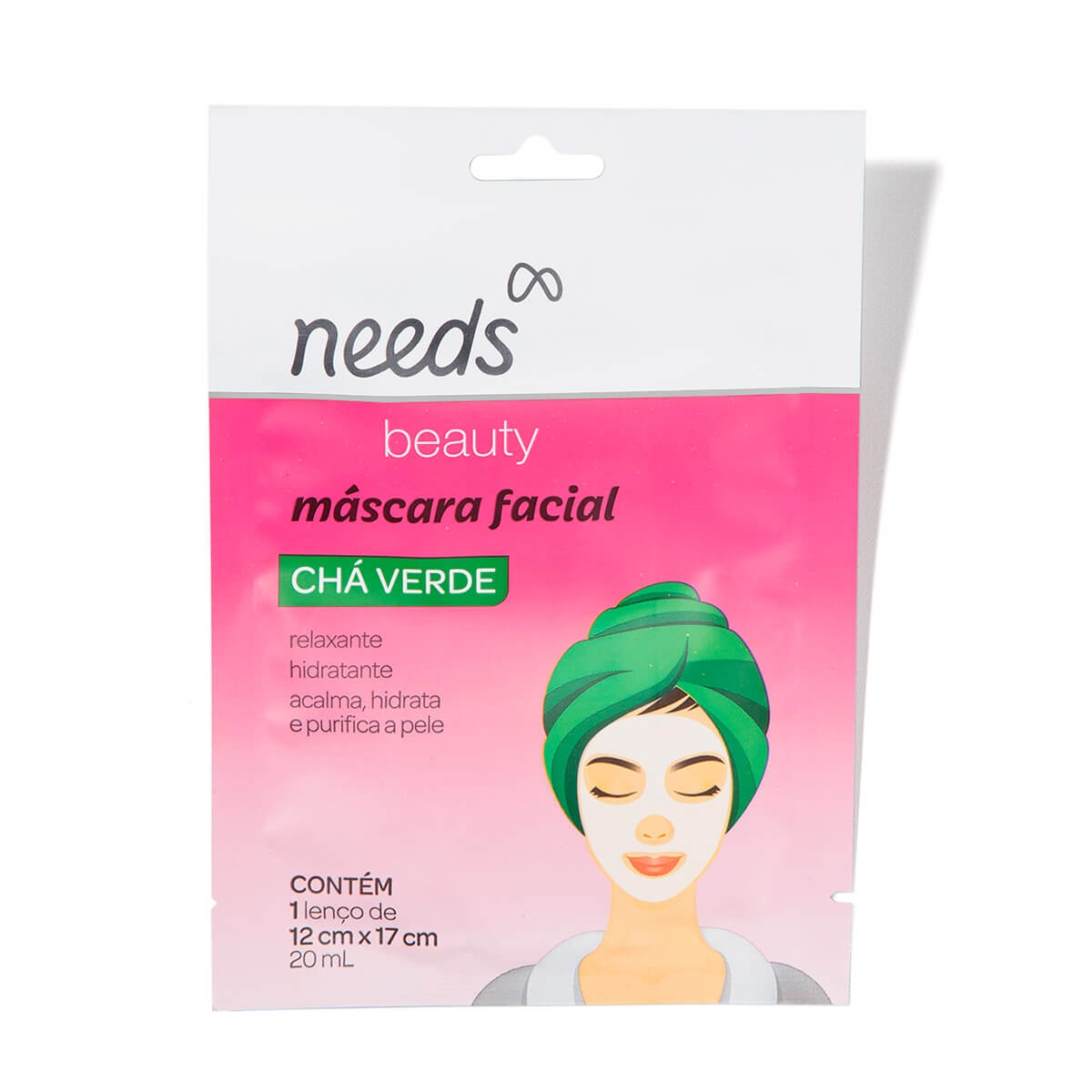 Máscara Facial de Chá Verde Needs Beauty com 1 unidade 1 Unidade