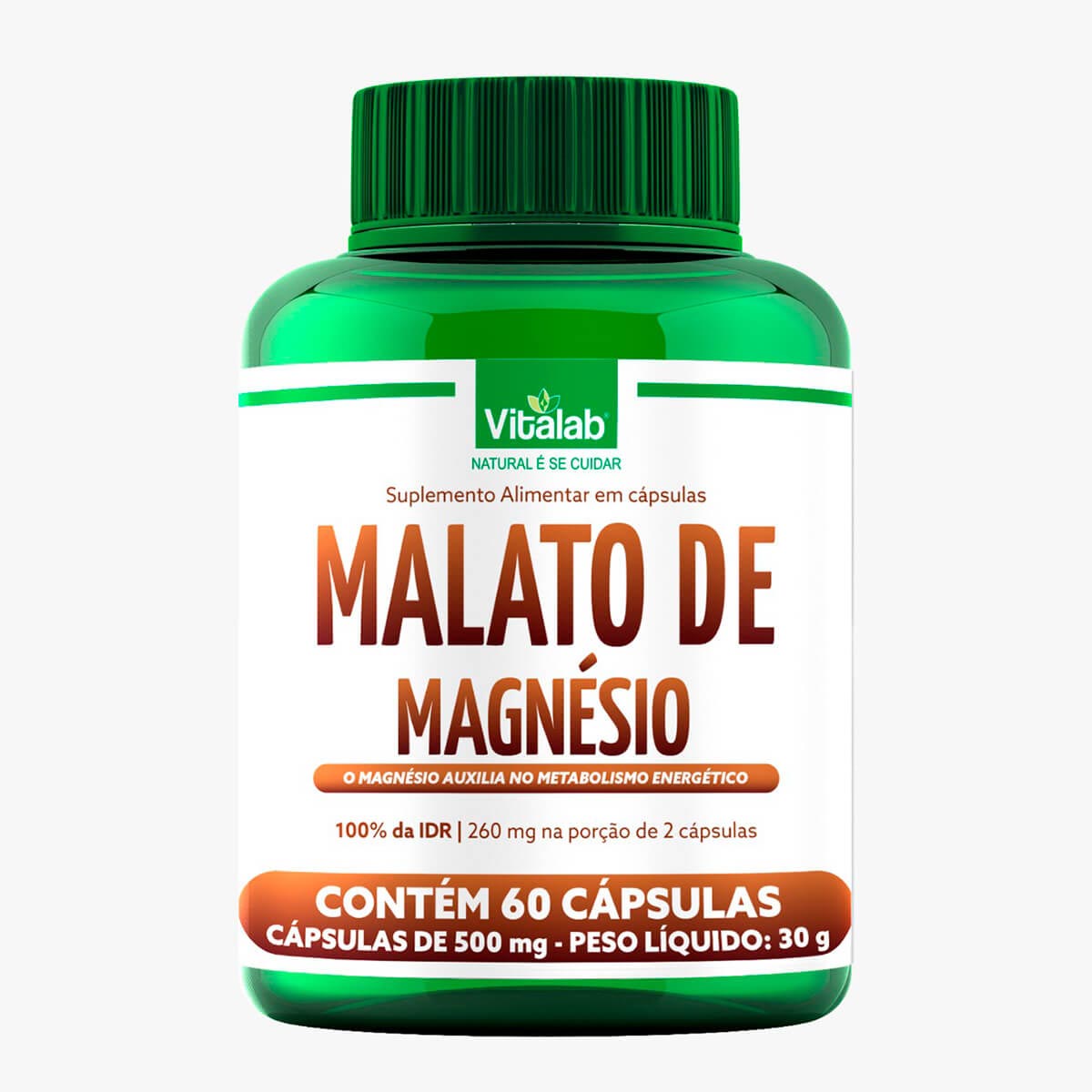 Malato De Magnésio 500mg Vitalab Com 60 Cápsulas | Drogasil