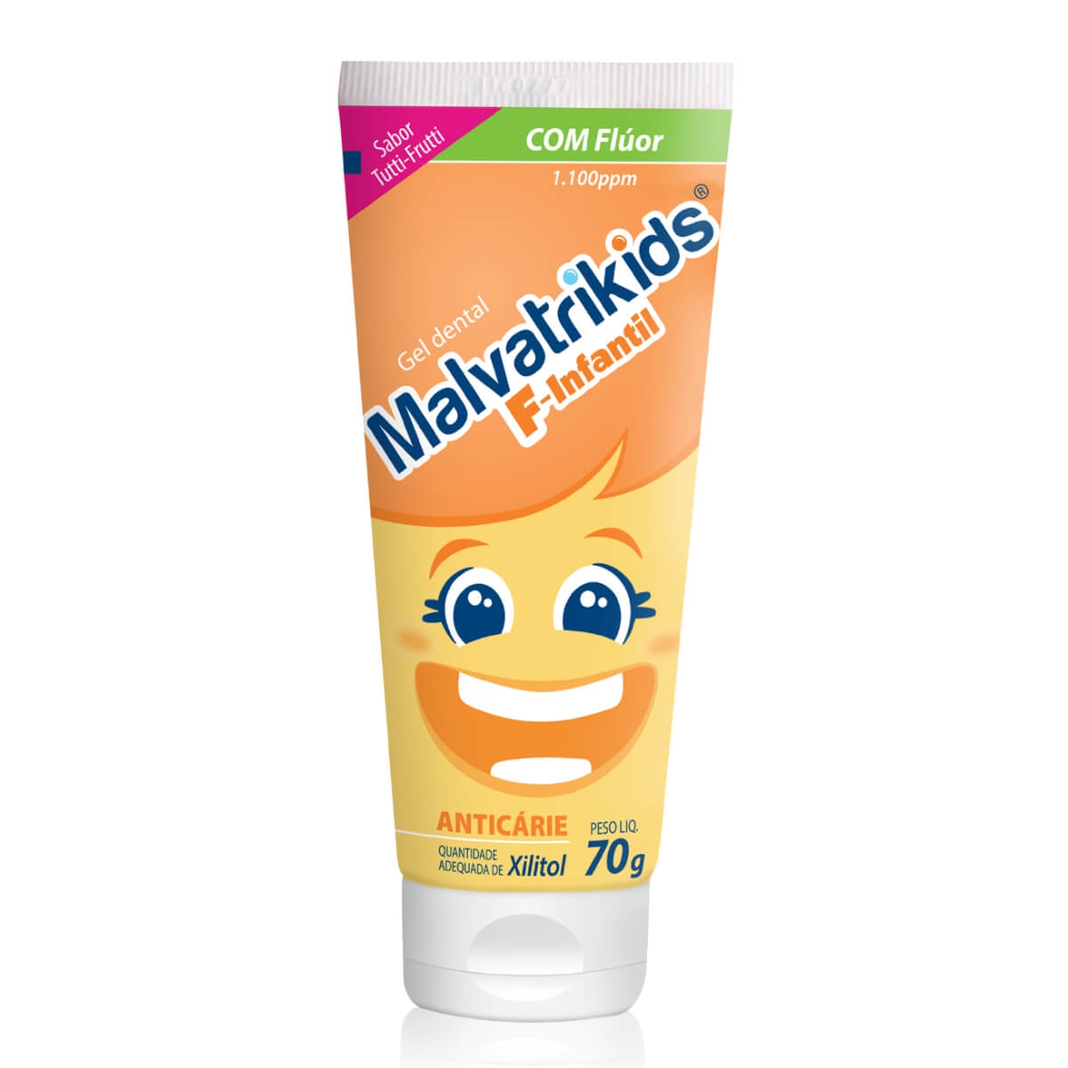 Gel Dental Malvatrikids F-Infantil Anticárie Tutti-Frutti com 70g Menor preço em Gel Dental Malvatrikids F-Infantil Anticárie Tutti-Frutti com 70g