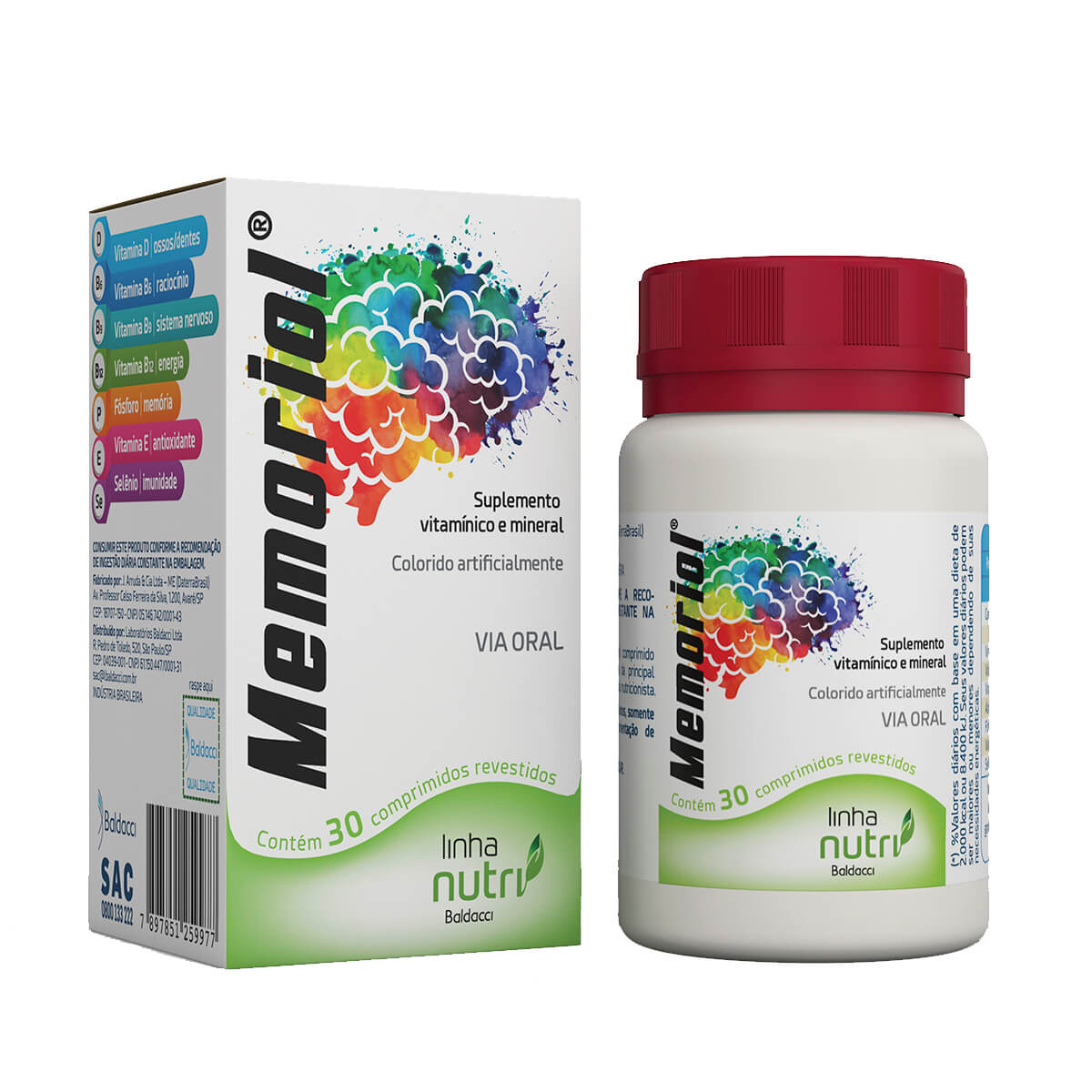 Memoriol Suplemento Vitamínico Mineral com 30 comprimidos Menor preço em Memoriol Suplemento Vitamínico Mineral com 30 comprimidos