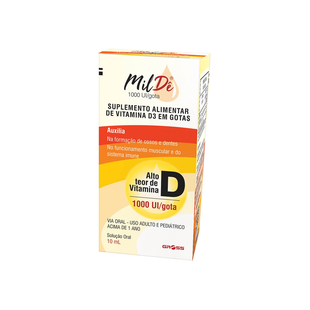 MilDê 1000UI Gotas 10ml Gross | Drogasil