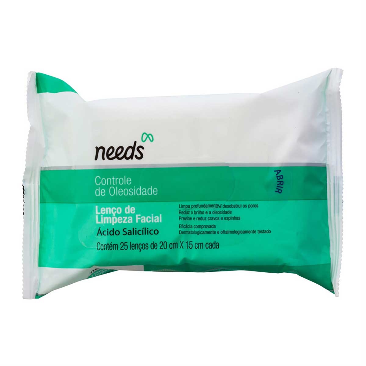 Lenços Umedecidos Facial Needs Antioleosidade Hipoalergênico com 25 ...