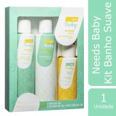 Kit Needs Baby Banho Suave Aloe Vera Shampoo com 200ml + Condicionador com 200ml + Água de Colônia com 120ml
