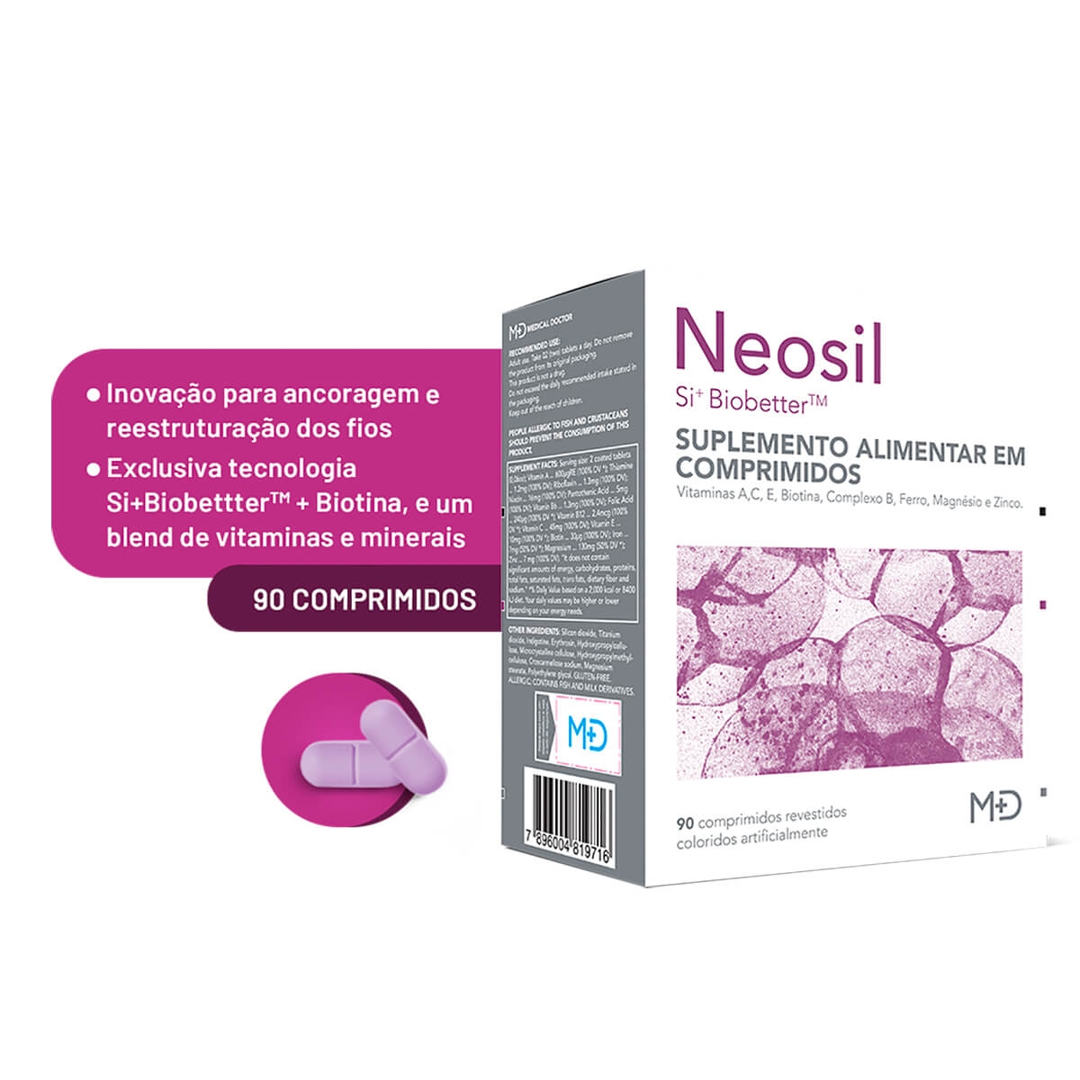 Neosil Inj Neosil 50mg com 90 Comprimidos | Drogasil