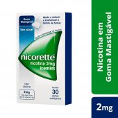 Nicorette Icemint 2mg Sem Açúcar com 30 gomas mastigáveis