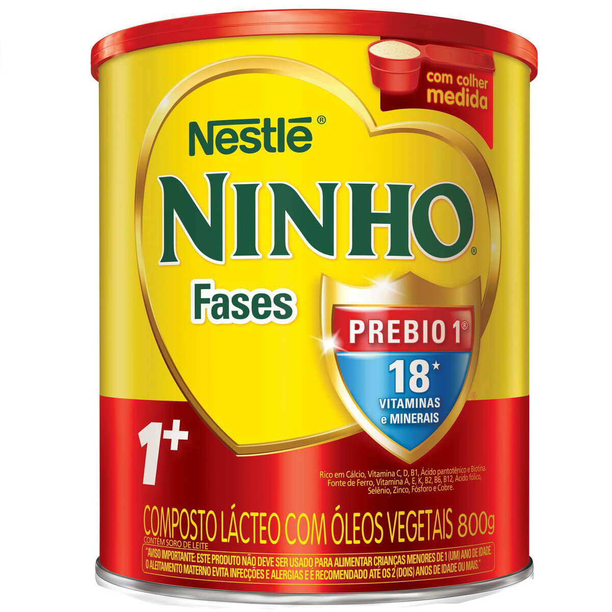 NINHO COMPOSTO LACTEO INFANTIL CRESCIMENTO PREBIO FASES 1+ 800 G LATA Menor preço em NINHO COMPOSTO LACTEO INFANTIL CRESCIMENTO PREBIO FASES 1+ 800 G LATA