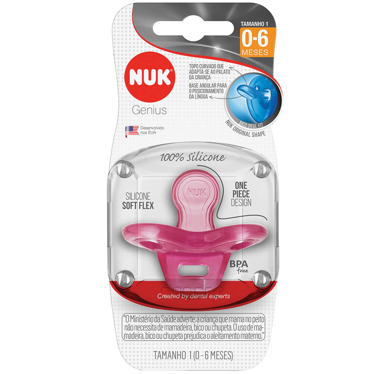 Chupeta de Silicone NUK 0 a 6 meses Menina com 1 unidade Menor preço em Chupeta de Silicone NUK 0 a 6 meses Menina com 1 unidade