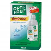 Kit Opti-Free Replenish com 1 Solução Oftálmica de 300ml + 1 Solução Oftálmica de 120ml + 1 Estojo para Lentes de Contato