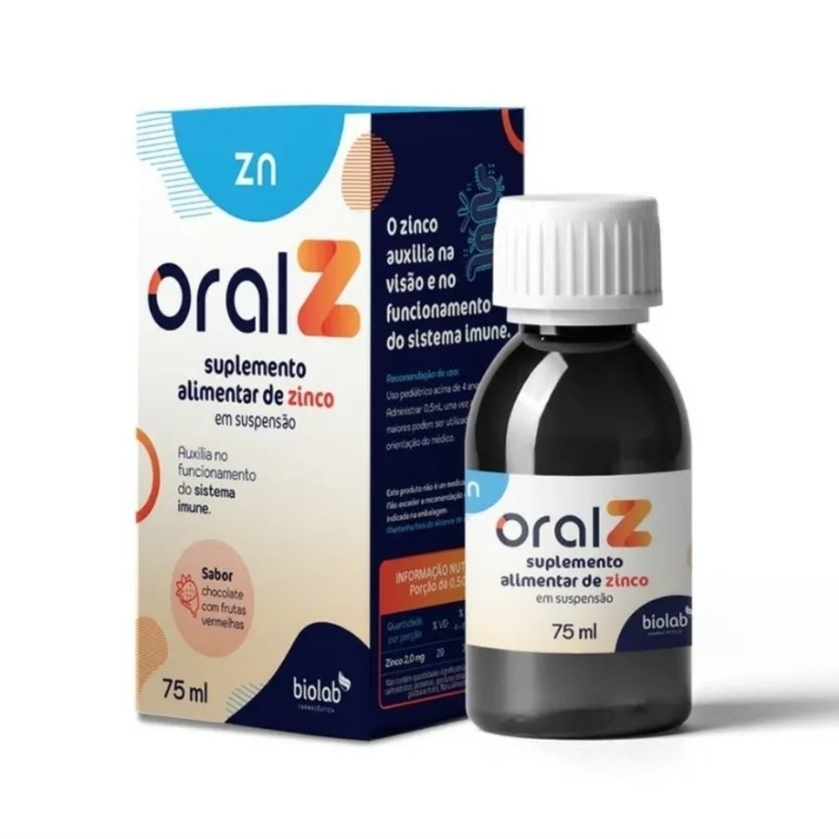 Suplemento Alimentar de Zinco Oral Z Chocolate com Frutas Vermelhas 75ml