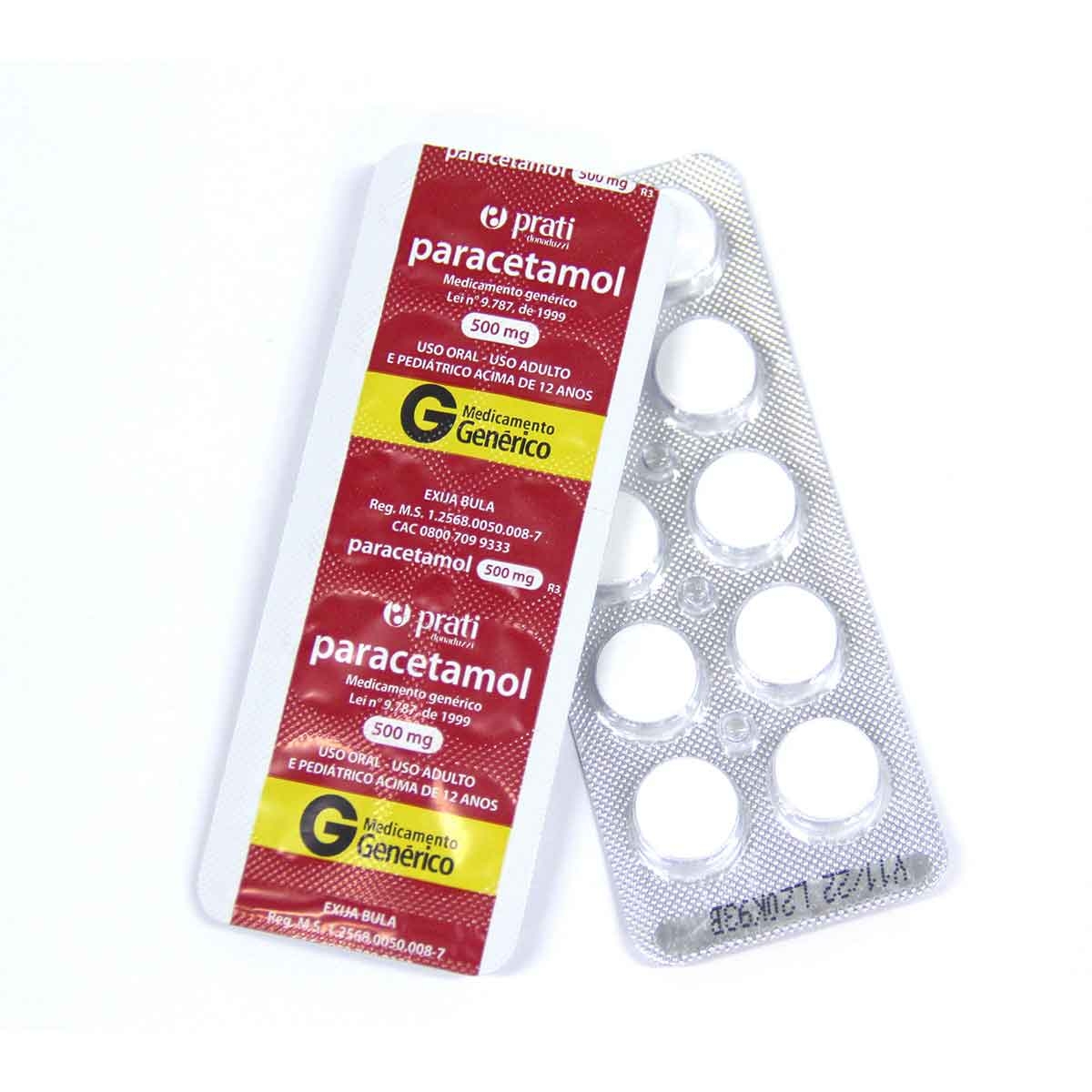 Paracetamol 500mg 10 comprimidos Prati Donaduzzi Genérico