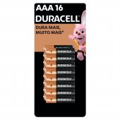 Pilha AAA Duracell Alcalina com 16 unidades